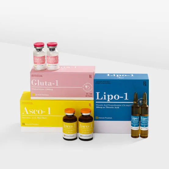 Snow White Drip IV Gluta-1 Lipo-1 Asco-1 Whitening Sets Brightening Skin Care