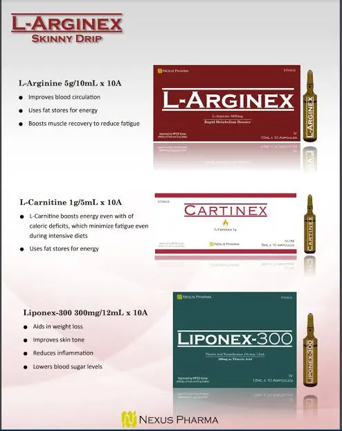 L-Arginex Skinny Drip Set L-Arginine L-Carnitine Thioctic Acid